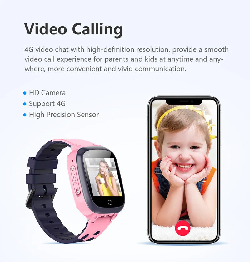 Next-Gen Kids Smart Watch – 4G, GPS, Video Call, Waterproof &amp; Temperature Monitor