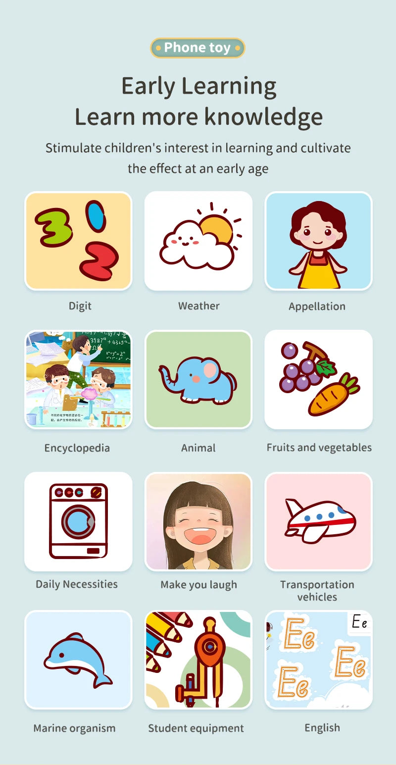 Toddler Learning Toy Phone – Interactive Stories, Music &amp; Early English Education