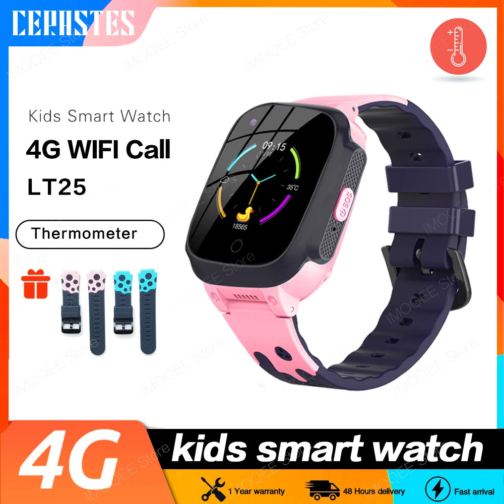 Next-Gen Kids Smart Watch – 4G, GPS, Video Call, Waterproof &amp; Temperature Monitor