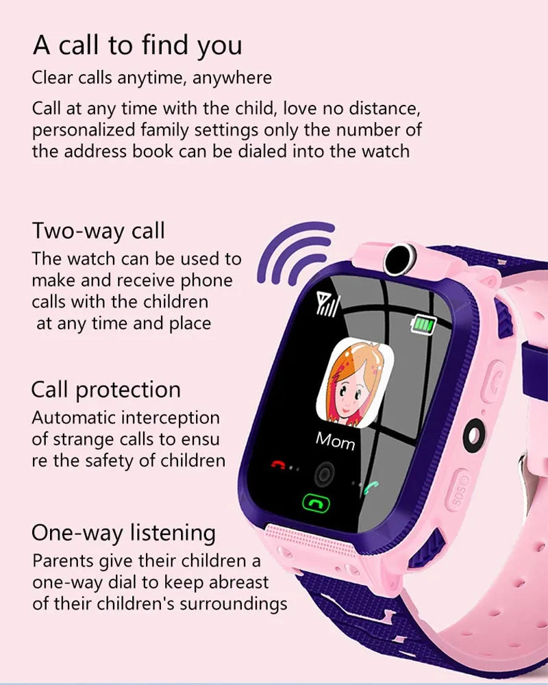 Interactive Kids Smart Watch – SIM Card, Phone Calls, Camera, Voice Requests &amp; Touch Screen