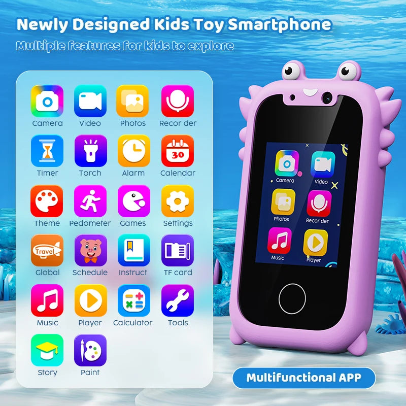 Interactive Kids Smart Phone – Touchscreen, Music, Selfie Camera &amp; Educational Fun