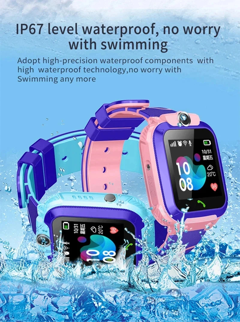 Kids Smart Watch – SOS, GPS Location, SIM Card Call, Camera &amp; Waterproof | iOS &amp; Android
