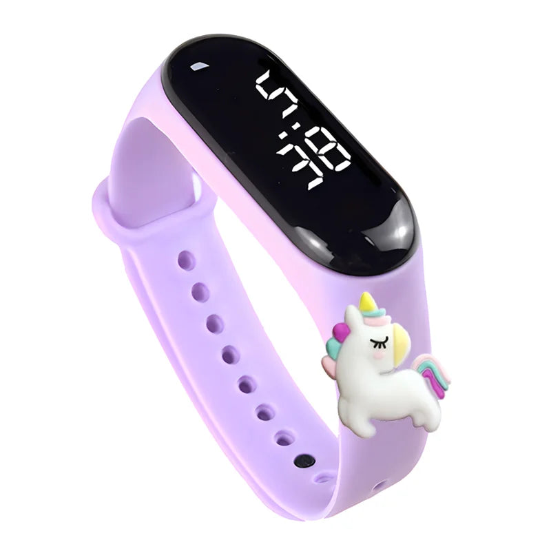LED Digital Kids Watch – Waterproof Sports Design with Dinosaur &amp; Unicorn
