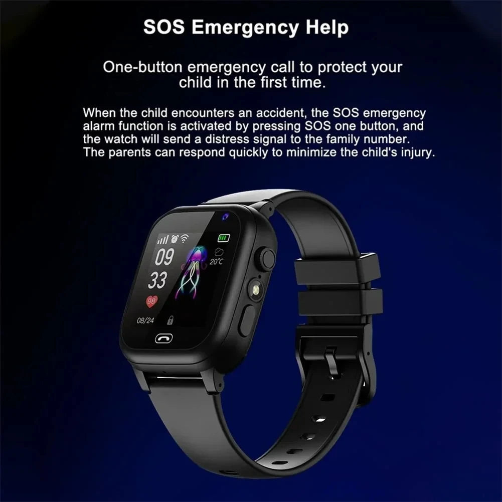 Smart Safety Watch for Kids – 4G GPS, SOS, Camera, SIM Card &amp; Waterproof Protection