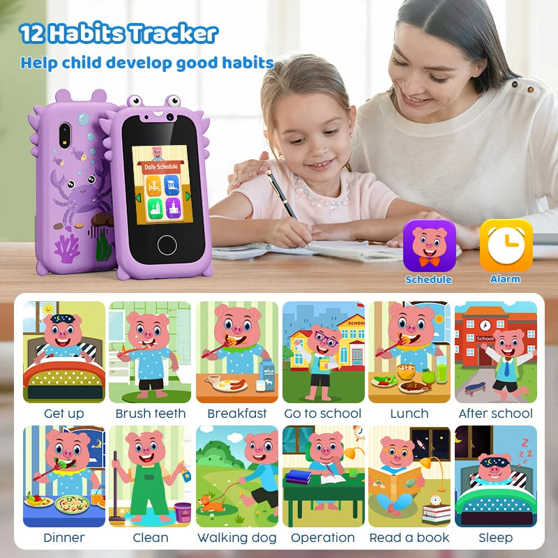 Advanced Kids Smart Toy Phone – Touchscreen, Dual Camera, Music Player &amp; Learning Games