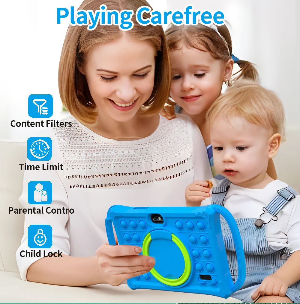Smart Learning Tablet for Kids – 7” Android 12, 4GB+64GB, Dual Camera &amp; Parental Control