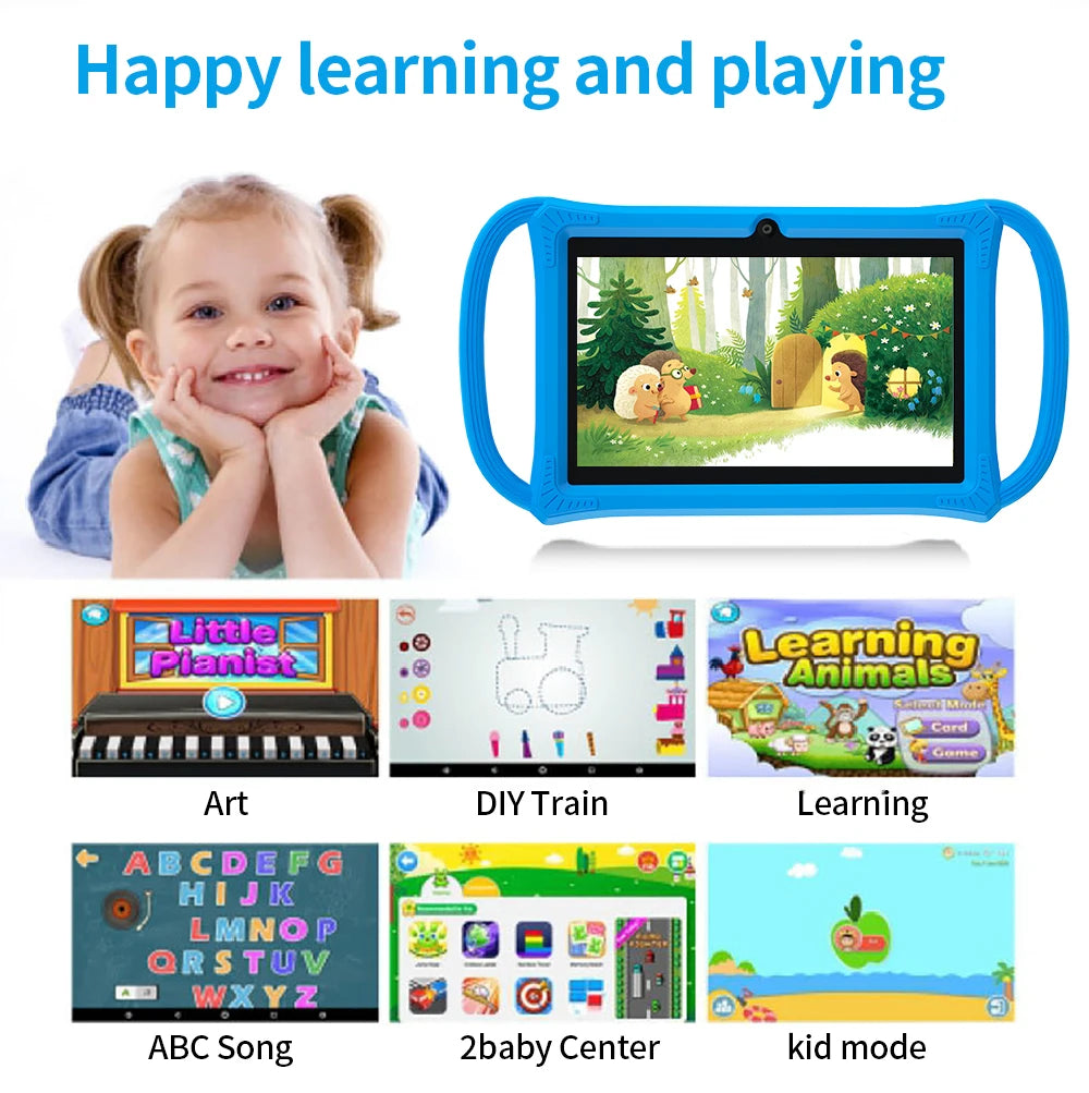 Smart Learning Tablet for Kids – 7” Android 12, 4GB+64GB, Dual Camera &amp; Parental Control