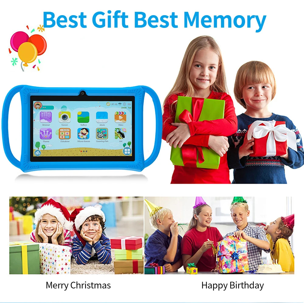 Smart Learning Tablet for Kids – 7” Android 12, 4GB+64GB, Dual Camera &amp; Parental Control