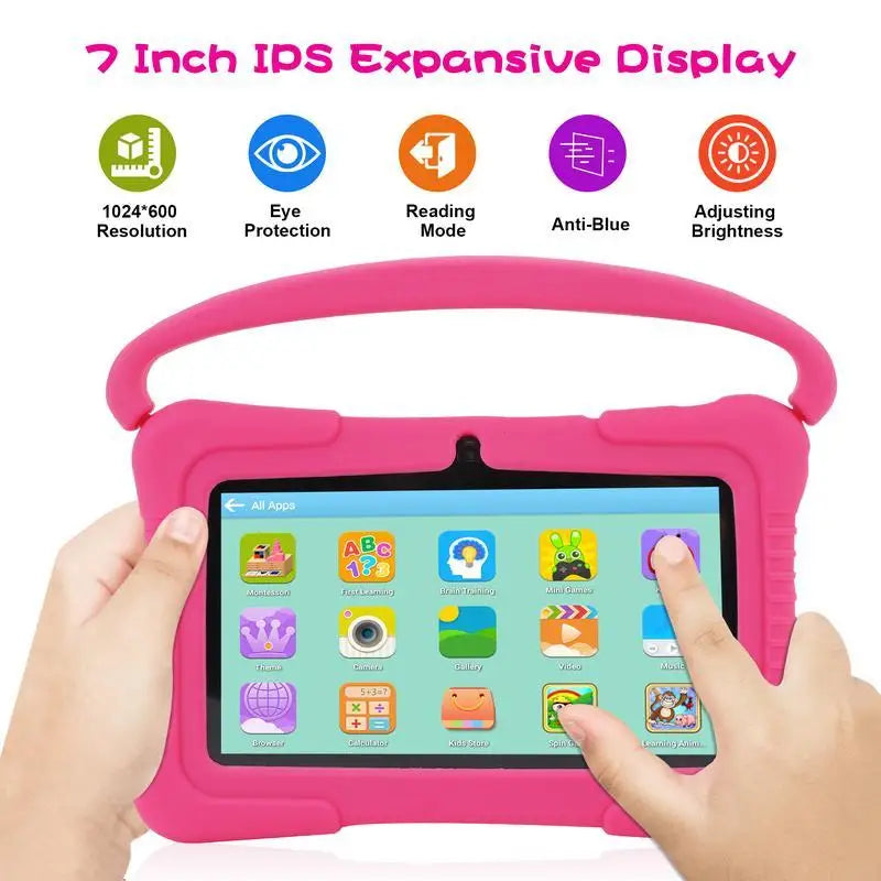 Interactive Android Tablet for Kids – 7-Inch, 64GB, Shockproof, WiFi, Bluetooth &amp; Parental Control