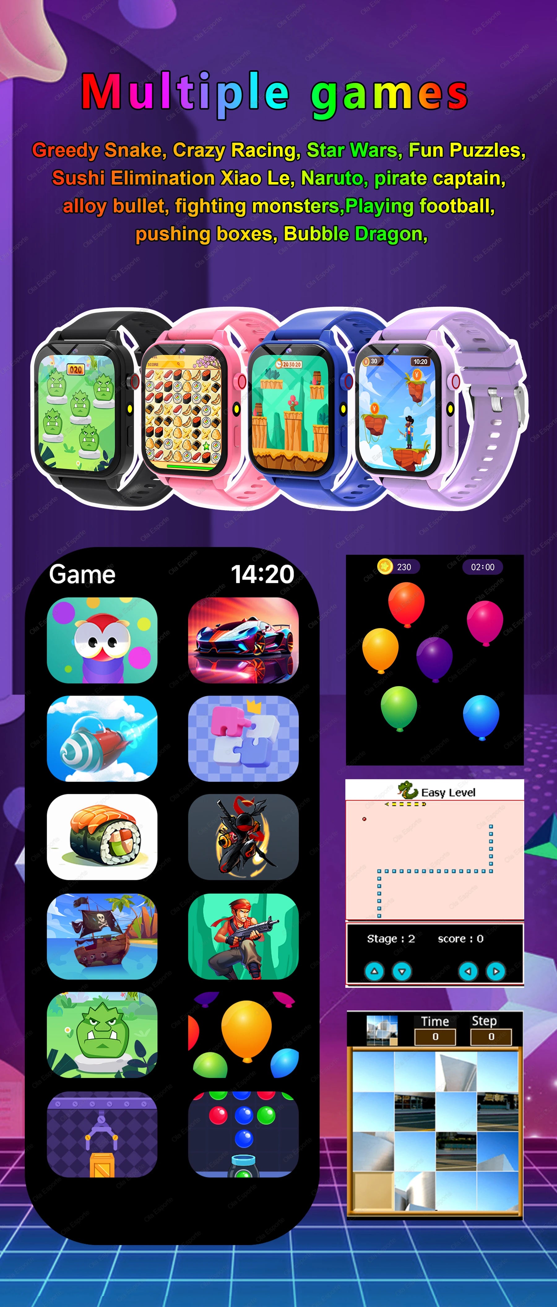 Kids Digital Smart Watch – 18 Games, Pedometer, Sleep Tracker, Calculator &amp; Stopwatch