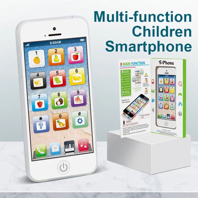 Kids Educational Play Phone – 12 Interactive Keys, Numbers &amp; Fruits | Cognitive Development Toy