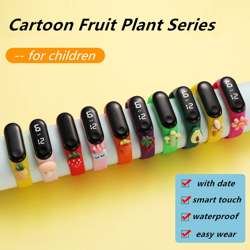 LED Digital Kids Watch – Waterproof Sports Design with Dinosaur &amp; Unicorn