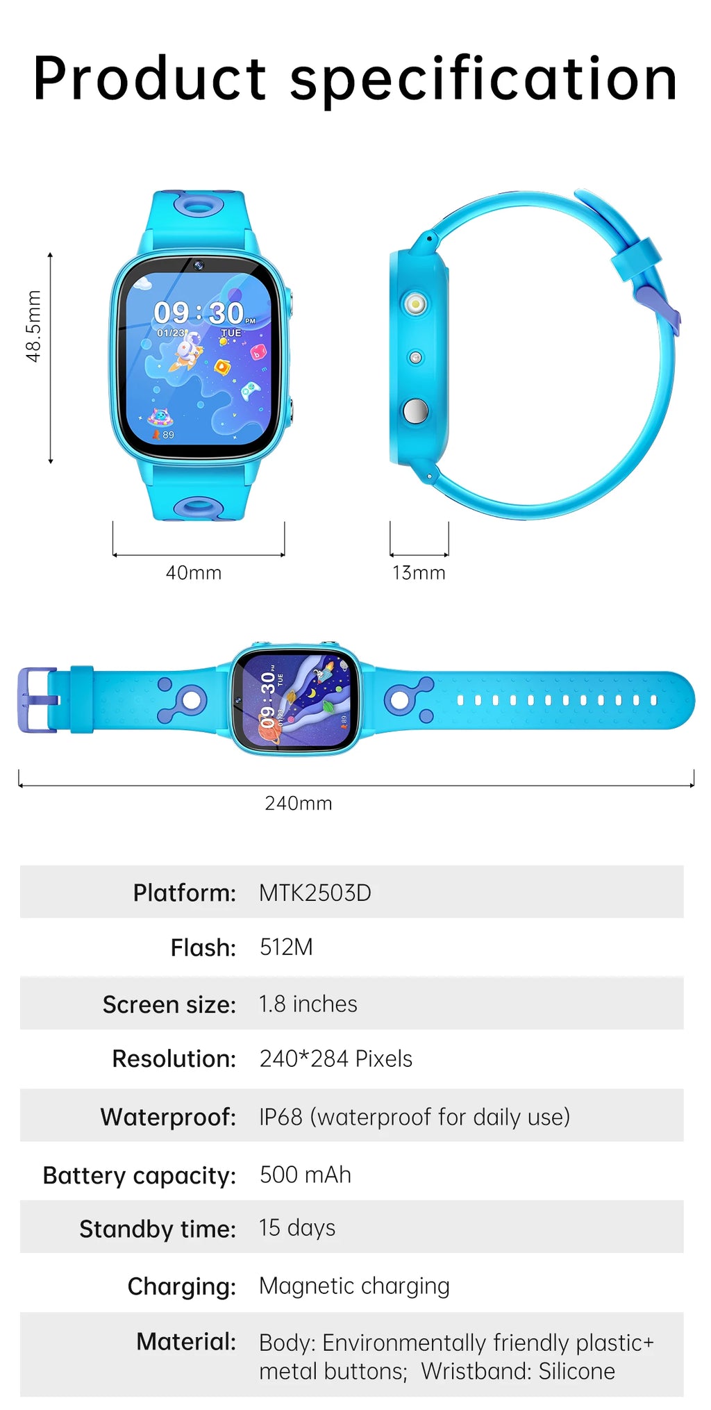 Educational Kids Smart Watch – HD Touch Screen, Games, Camera &amp; Sleep Tracker