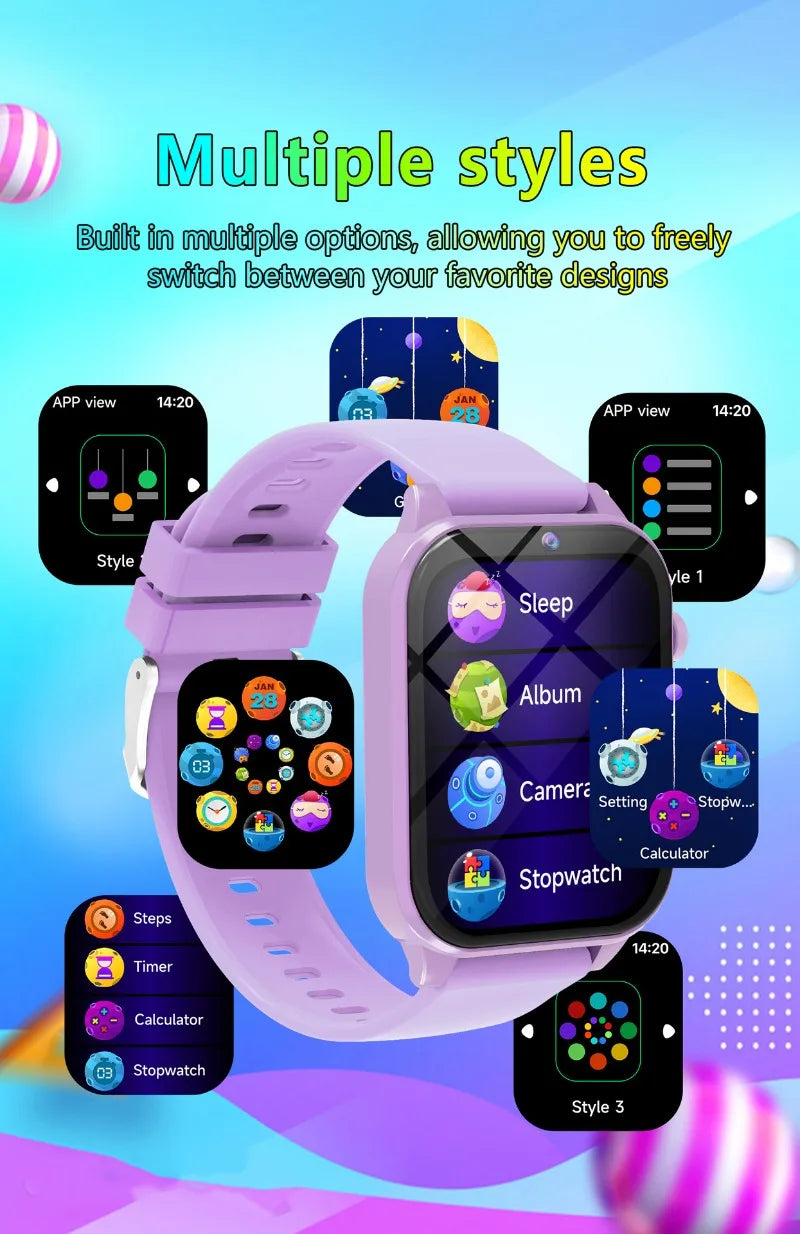 Kids Smart Game Watch – HD Color Screen, Flashlight, Sleep Tracker &amp; Waterproof
