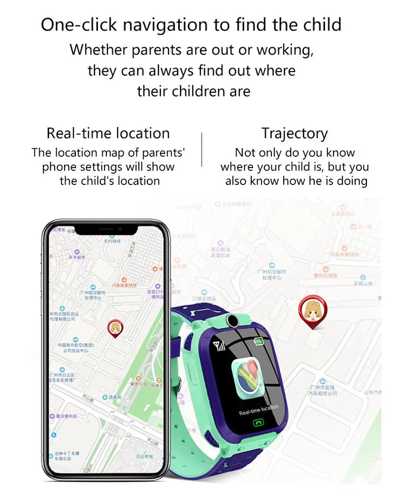 Interactive Kids Smart Watch – SIM Card, Phone Calls, Camera, Voice Requests &amp; Touch Screen