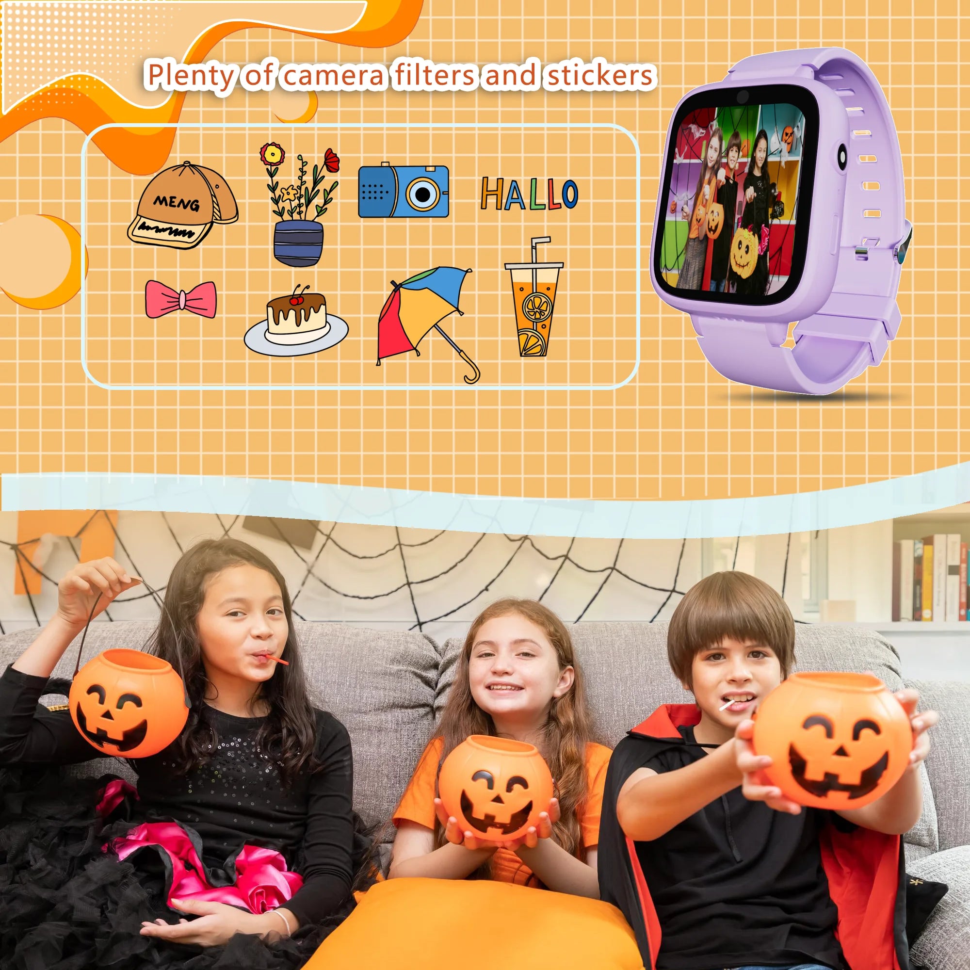 Fun Kids Smart Watch – 5 Games, Music &amp; Video Recording, Alarm Clock &amp; Camera