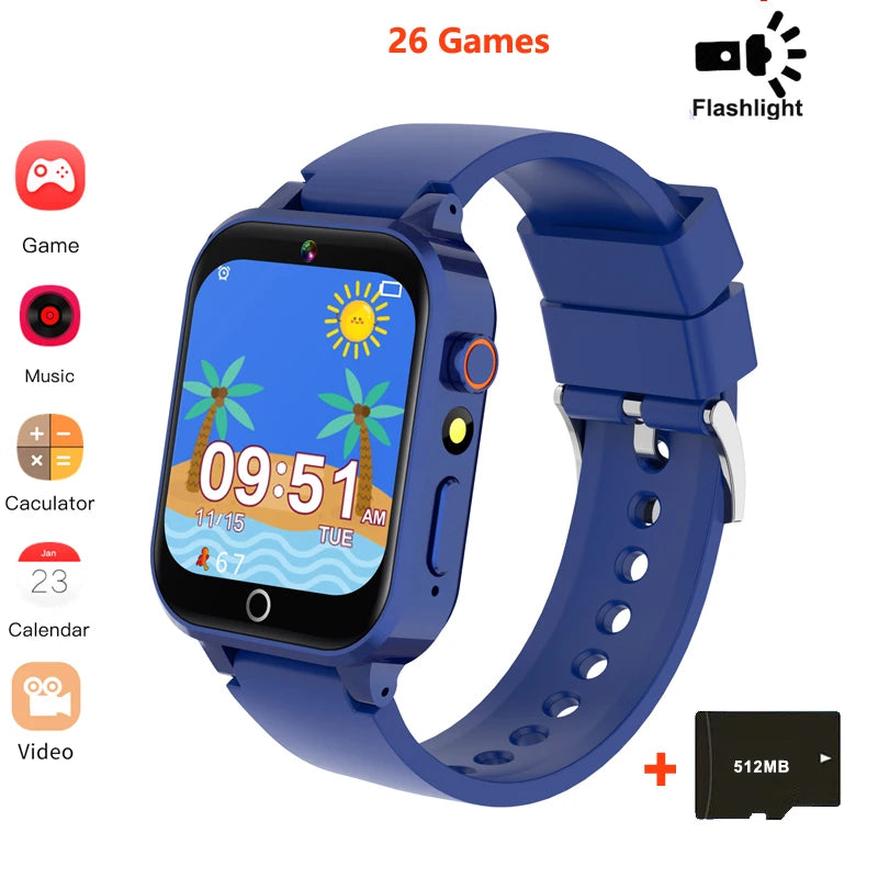 Kids Digital Smart Watch – Touch Screen, 26 Games, Music, Camera &amp; Pedometer