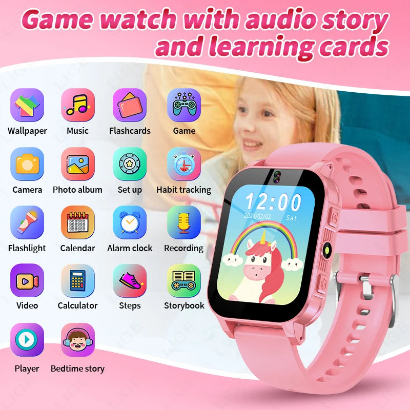 Kids Digital Smartwatch – Camera, Music &amp; Video Player, Flashlight, Pedometer &amp; Games