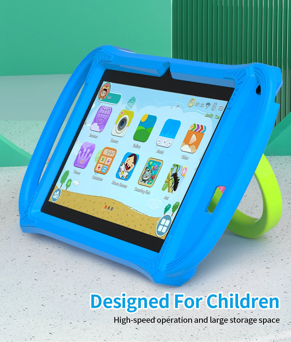 Smart Learning Tablet for Kids – 7” Android 12, 4GB+64GB, Dual Camera &amp; Parental Control