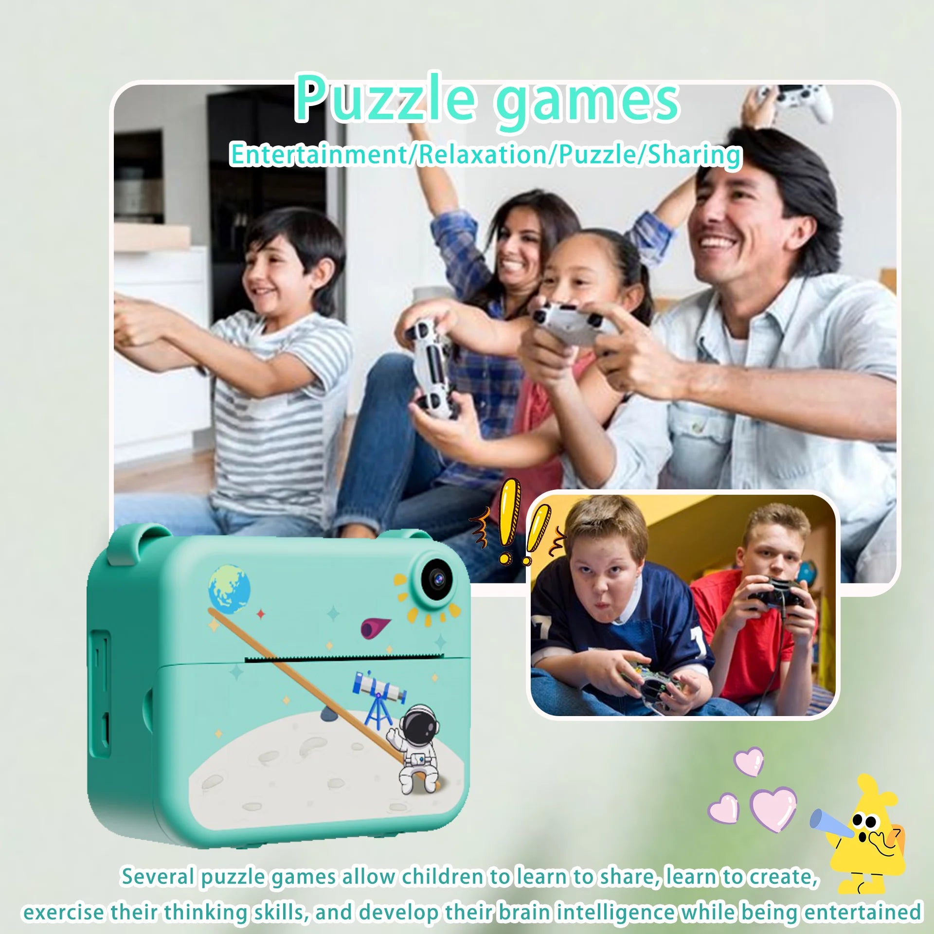 Interactive Instant Camera for Kids – Portable, Photo Printing, 3 Modes &amp; High Quality