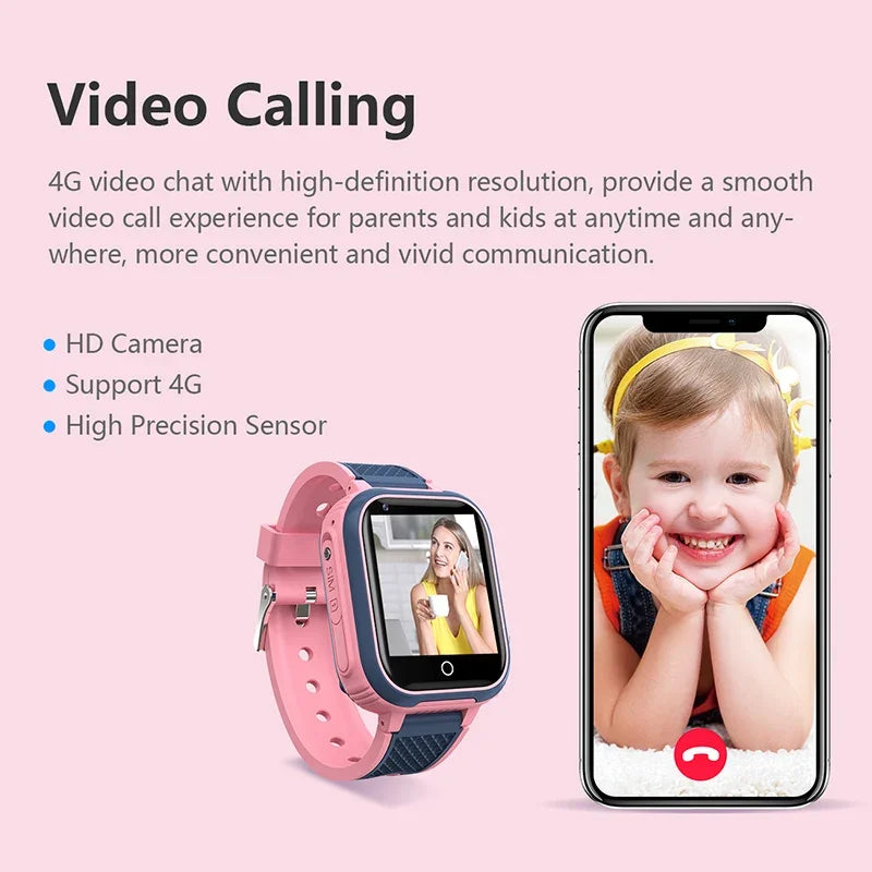 Kids 4G GPS Smartwatch – Video Calls, SOS, Camera &amp; IP67 Waterproof Protection